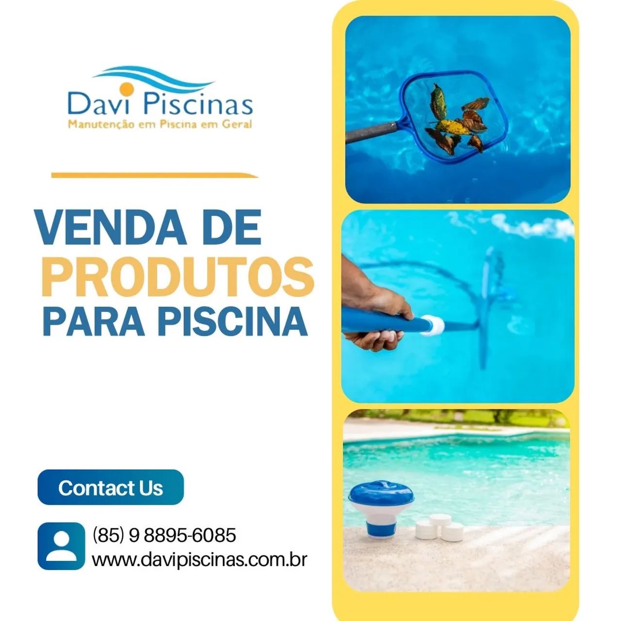 Vendas de equipamentos e produtos para limpeza e manutenção de Piscinas 