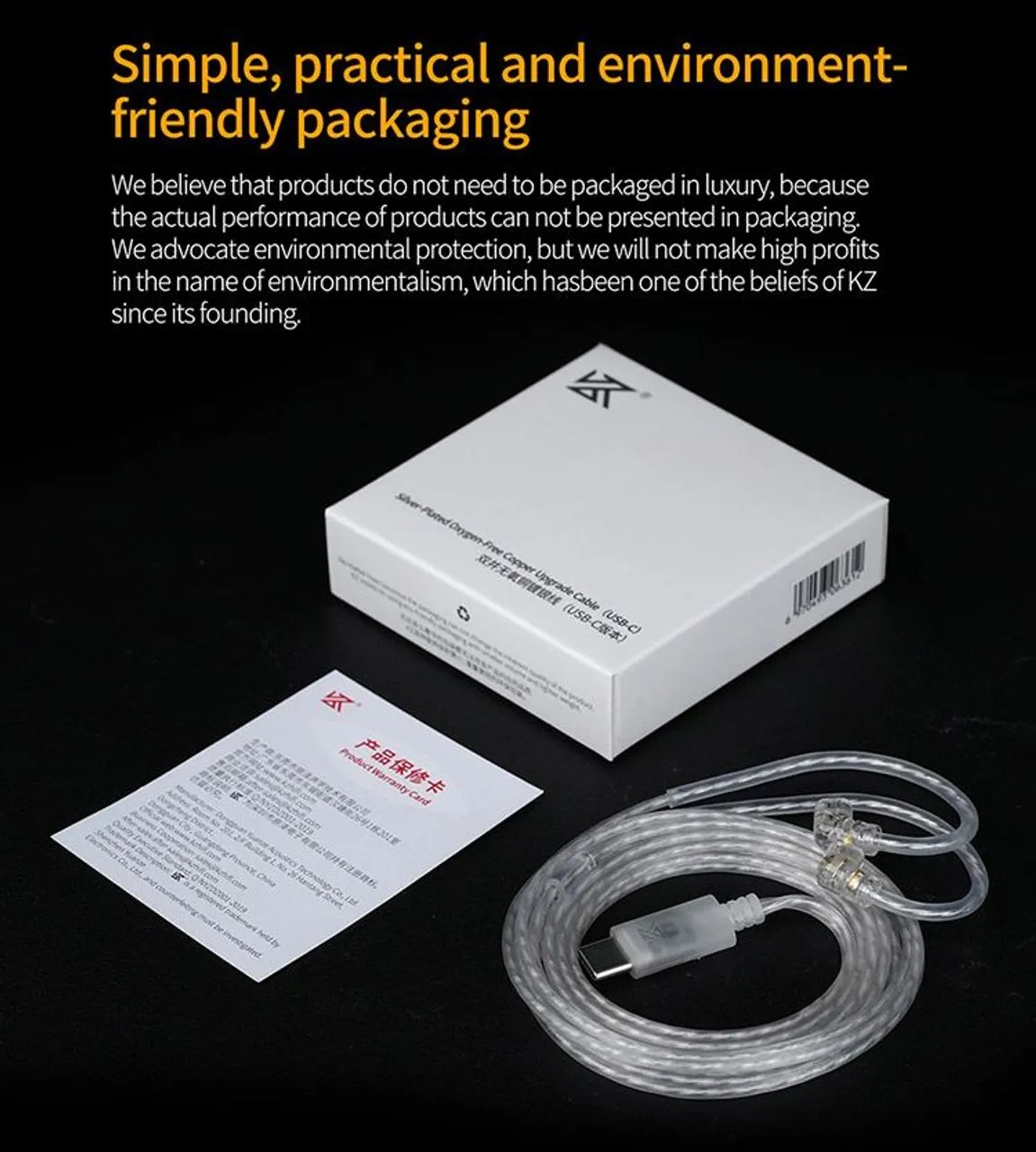 Cabo KZ USB-C DAC 32 bits/ 384kHz.Banhado a Prata Premium - Foto 3