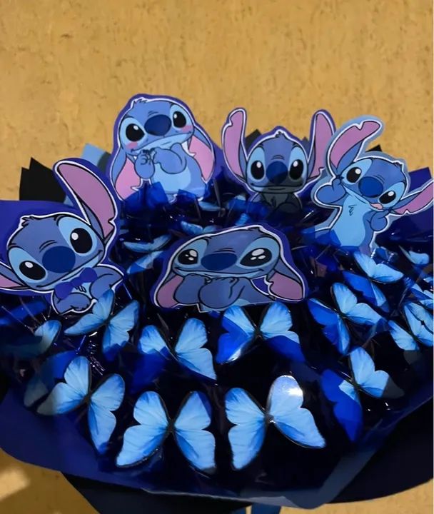 Buquê de Stitch com Borboletas