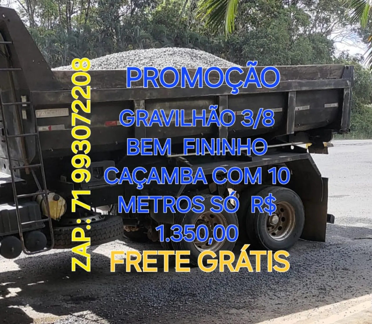 Caçamba de gravilhão 3/8 10m³ Só 1.350$