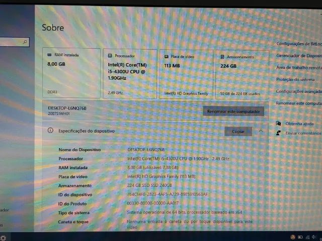 CORE I5 4300 / 8GB DDR3/ SSD 240GB - Foto 5