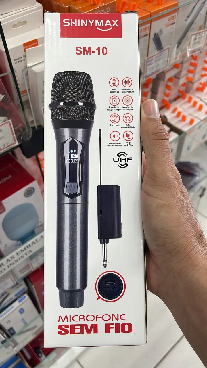 Microfone Sem Fio Recarregável