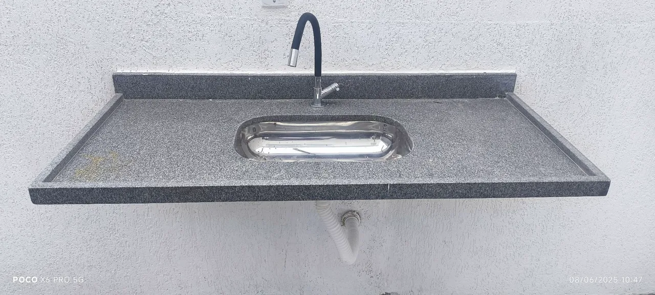 Cuba de Aço Inox com Bancada de Granito