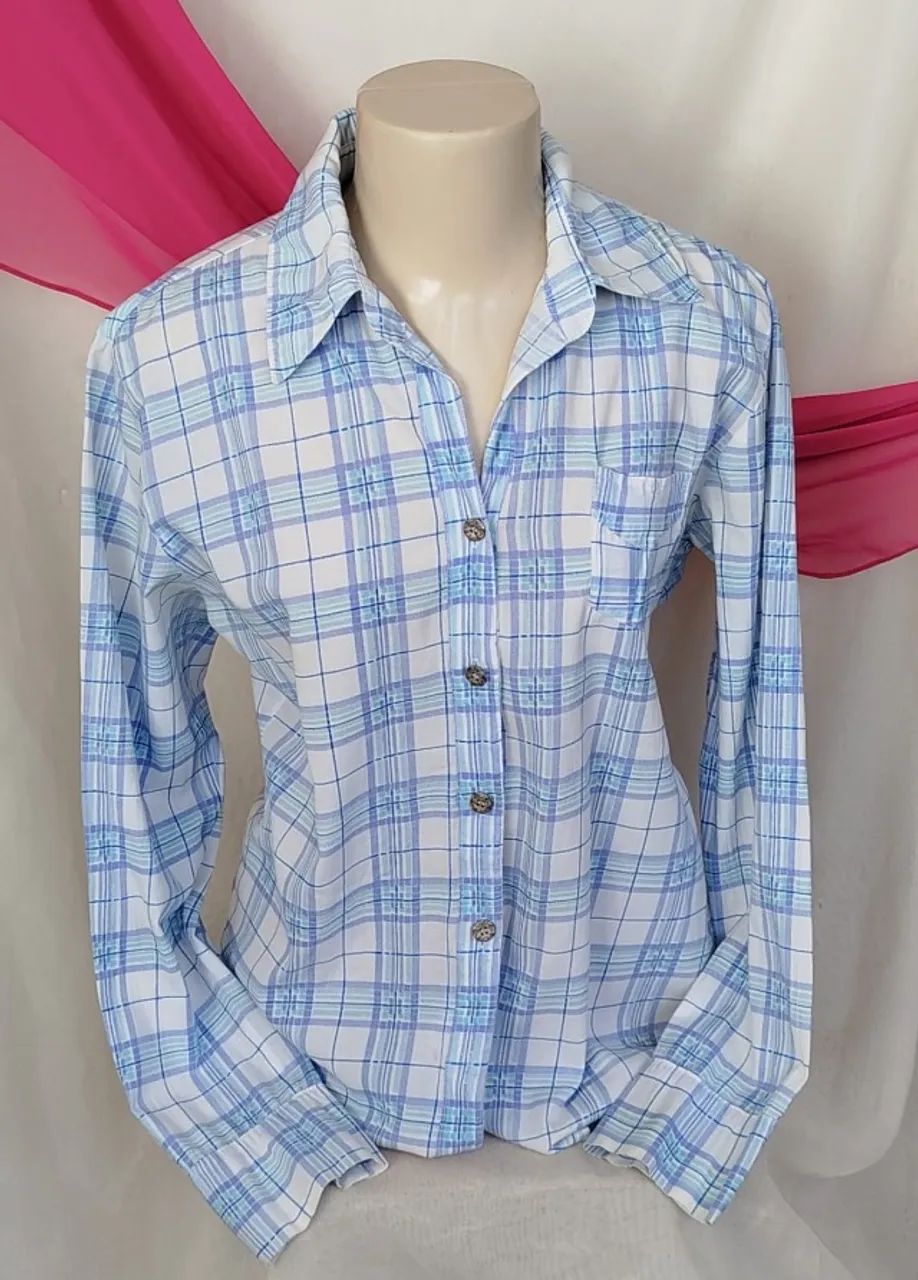 CAMISA FEMININA XADREZ MANGA LONGA - Foto 2