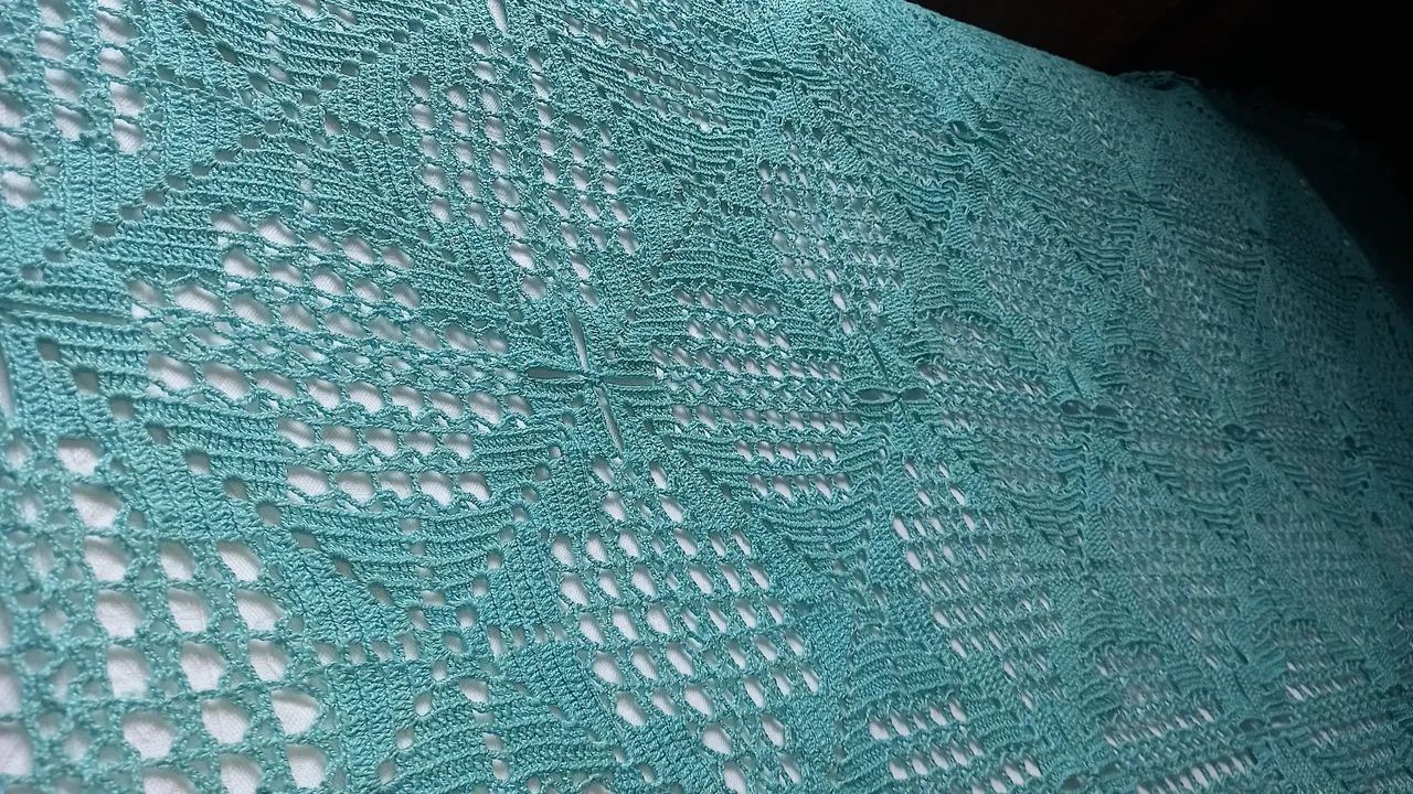  Crochê Artesanal em Tons de Azul