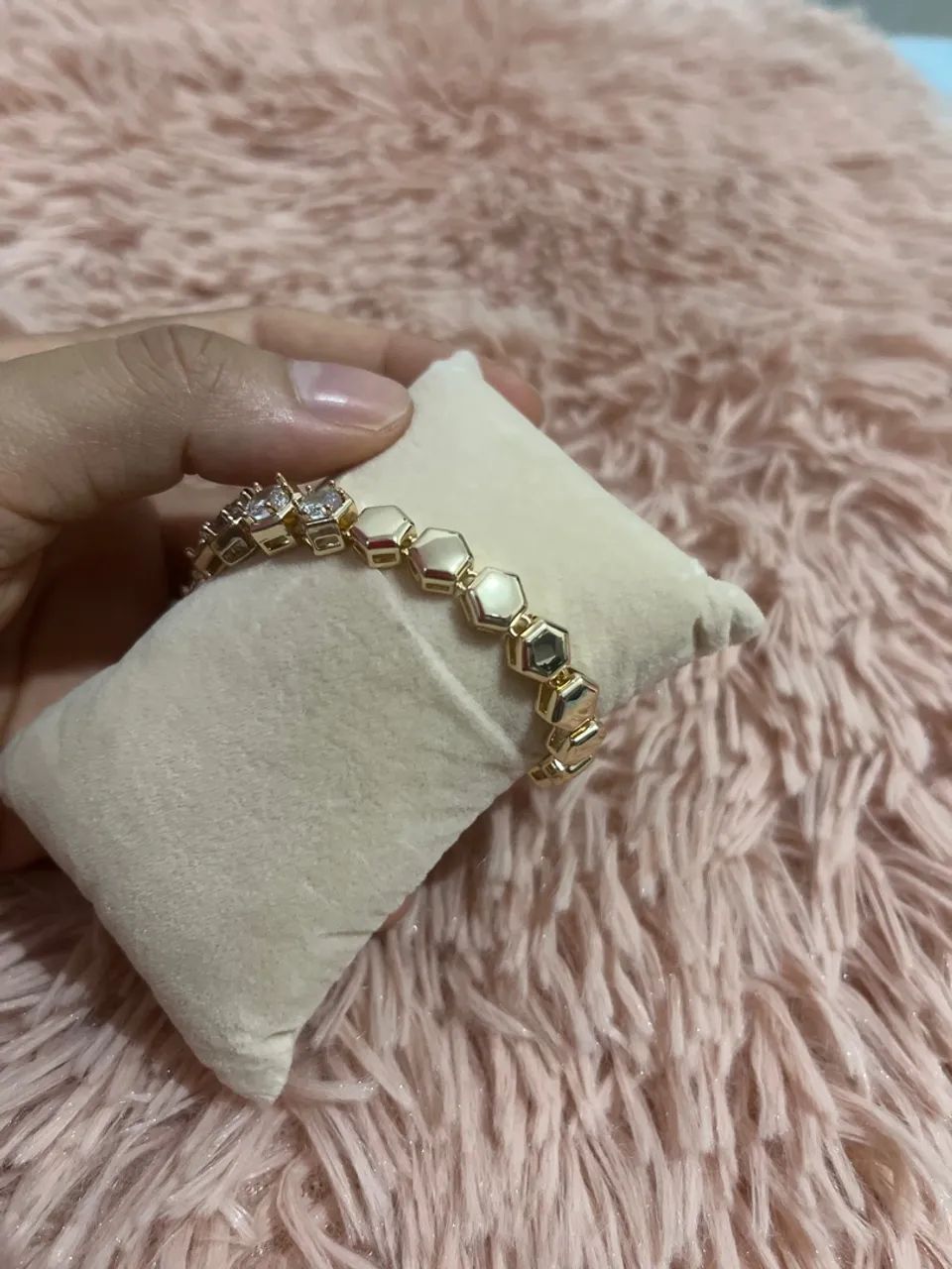 Pulseira Hexagonal com Pedras  - Foto 3