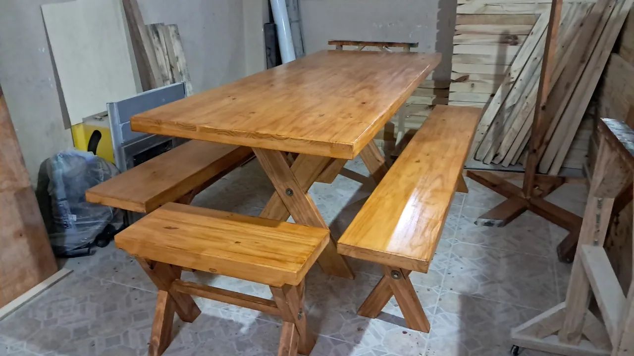 Mesa rústica madeira.  - Foto 3