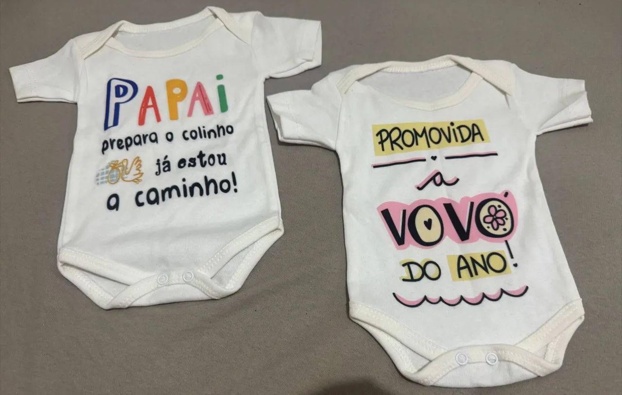 Traga sua ideia body bebê personalizado pai mãe - Foto 6