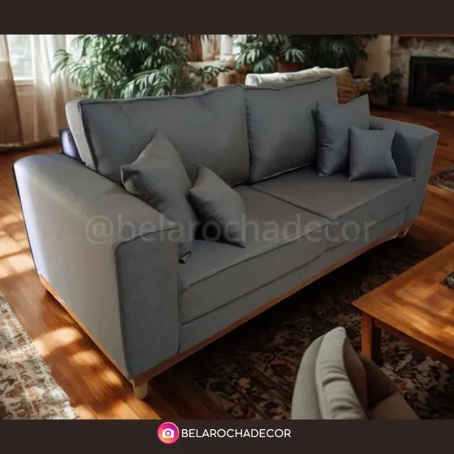 Sofá Living Linho Novo 180cm BelaRocha - Foto 5