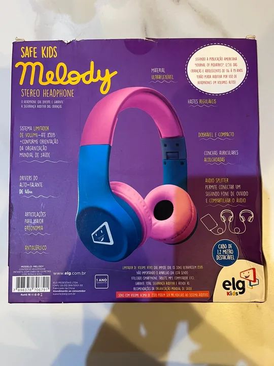 Headphone Infantil Com Limitador De Volume Kids Melody ELG - Foto 5