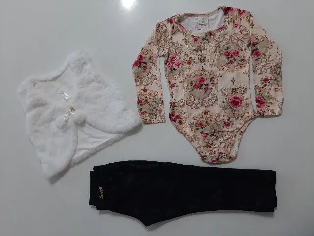 NOVO Conjunto Inverno Infantil Menina Pelúcia - Foto 3