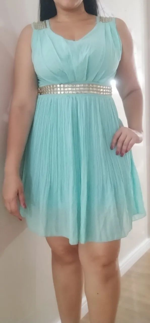 Vestido para festa verde claro - Foto 4
