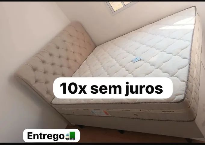 Cama box colchão molas e base 