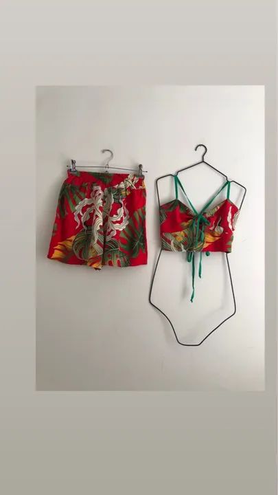 Short e blusa crooped tamanho P - Foto 4