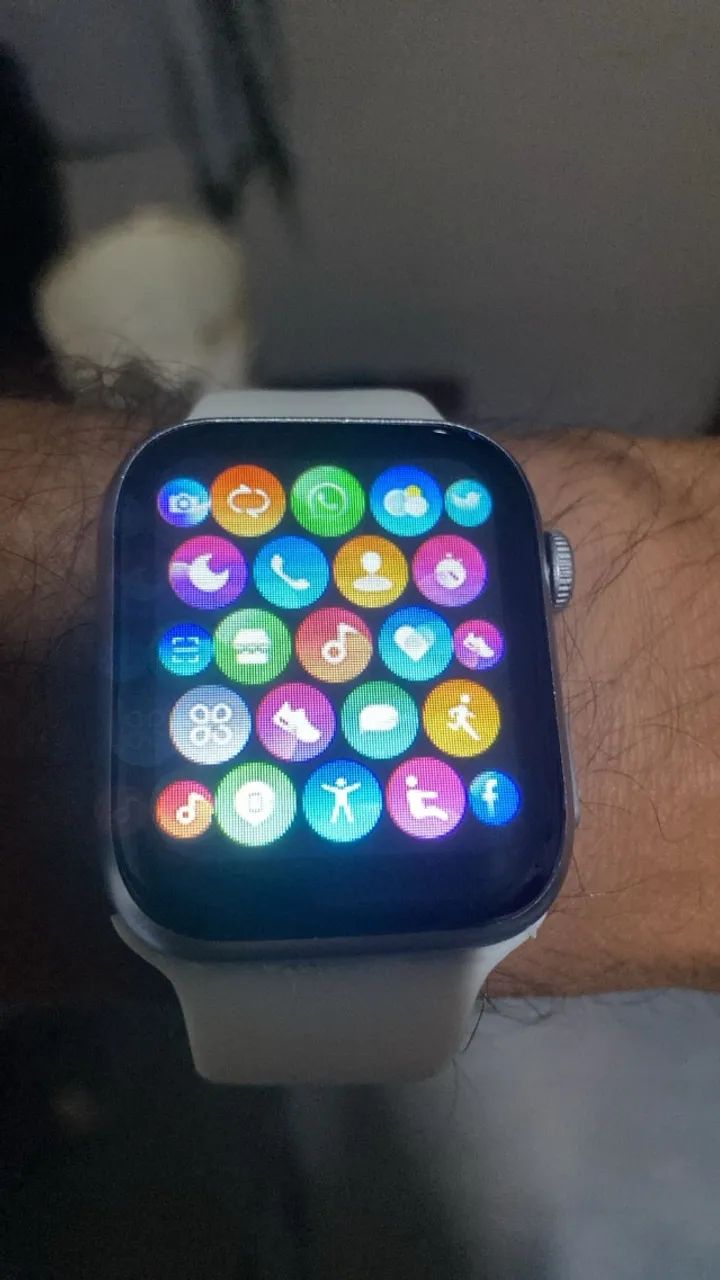 Smartwatch S10 Watch X Serie 10 Microwear 2025 Amoled Caixa Prateado Pulseira Branco Bisel - Foto 3