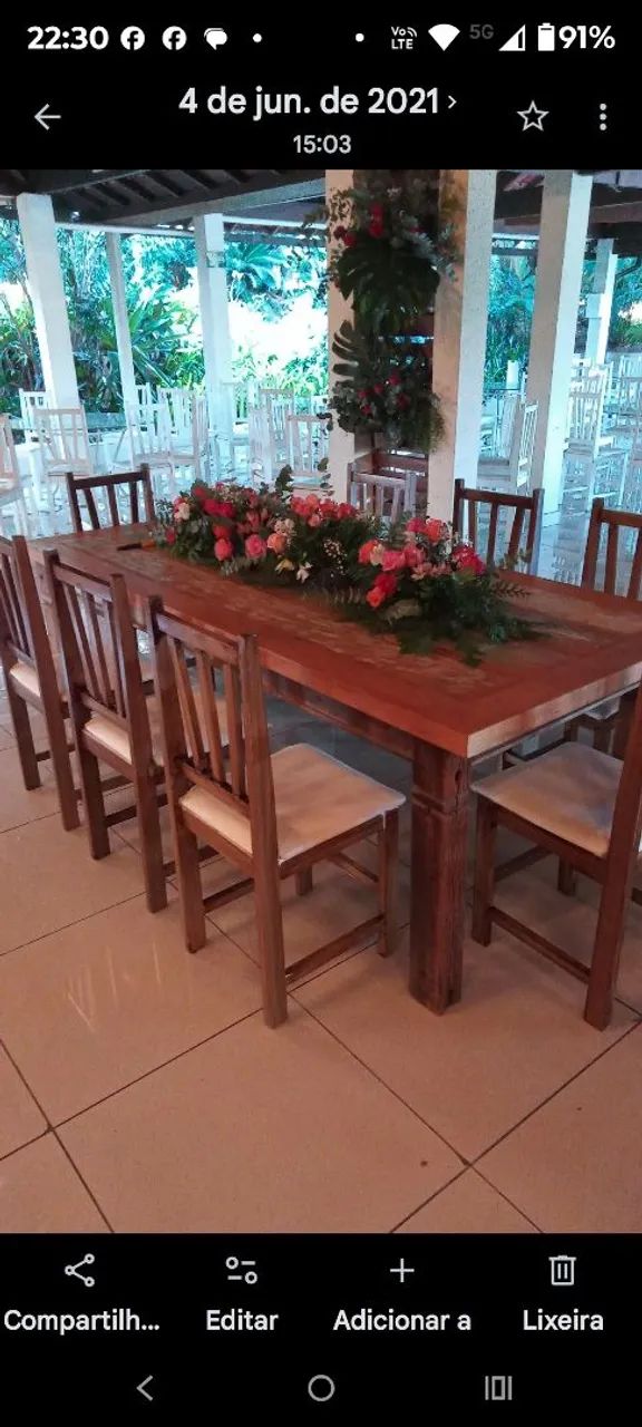 Mesa rústica  com 2,00 X 1,00 x0,80 