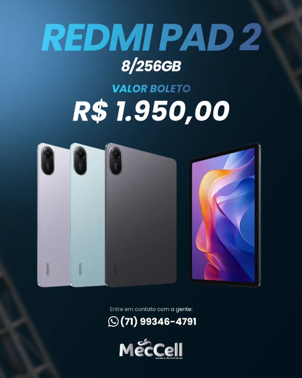 Tablet Redmi Pad 2 8/256GB NO Boleto