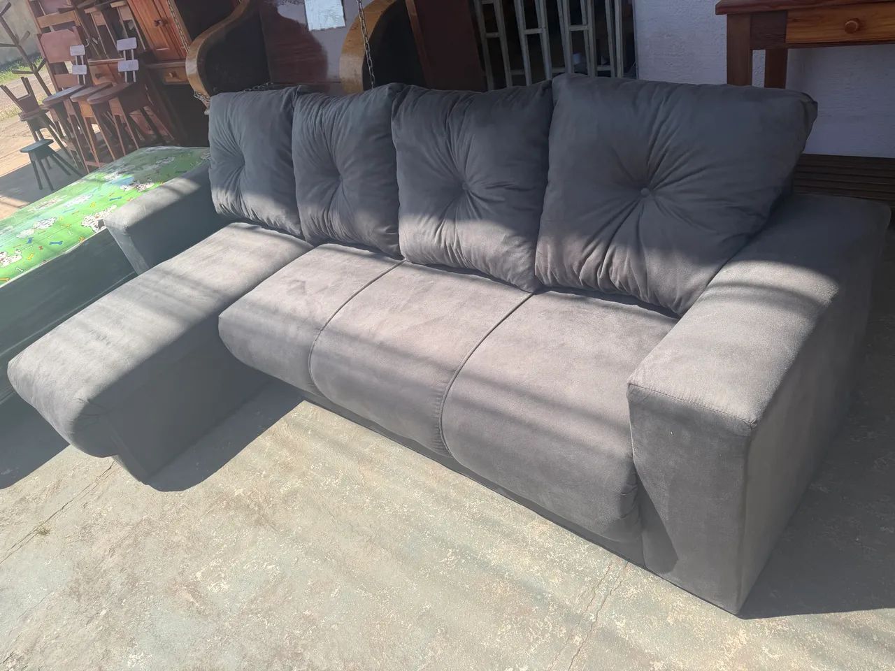 Sofá novo chaise 4 lugares  - Foto 5