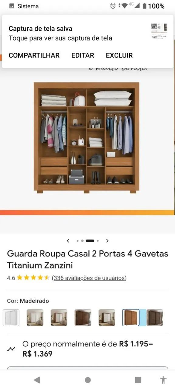 Guarda roupas 2 portas e correr  - Foto 2
