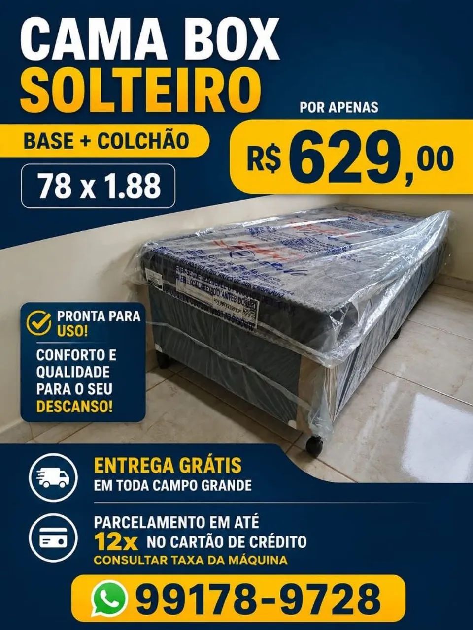 Cama box solteiro 