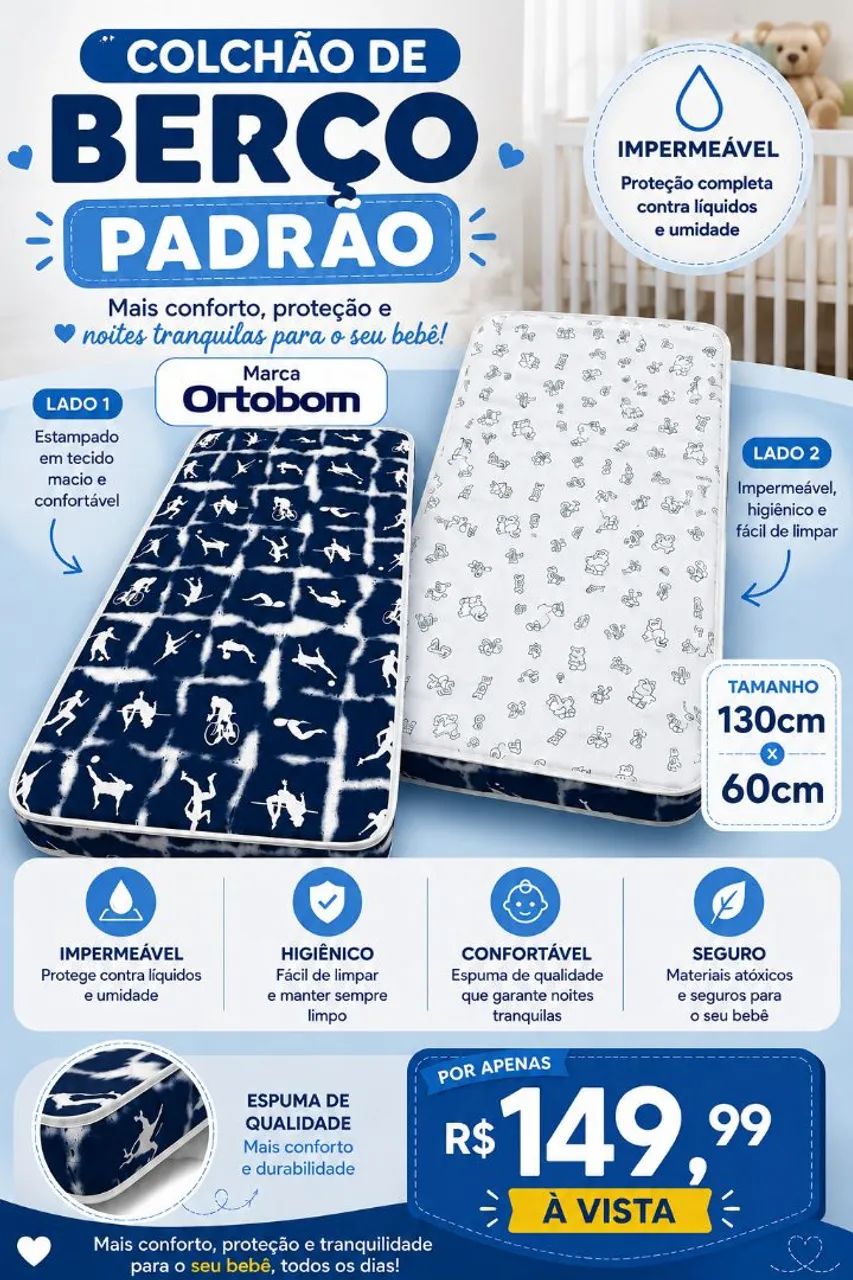 Colchão de Berço Padrão Ortobom