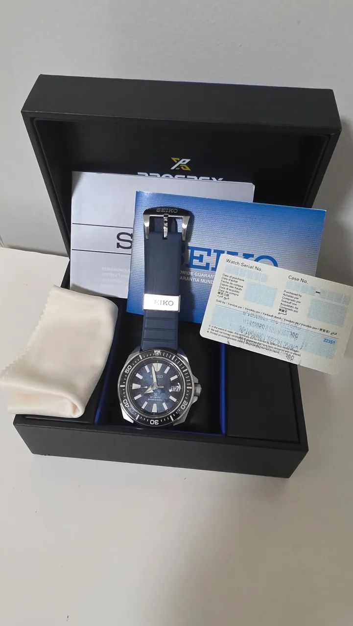 Relógio Seiko Prospex King Samurai Dark Manta Ray Automático Azul SRPF79B1 - Foto 5