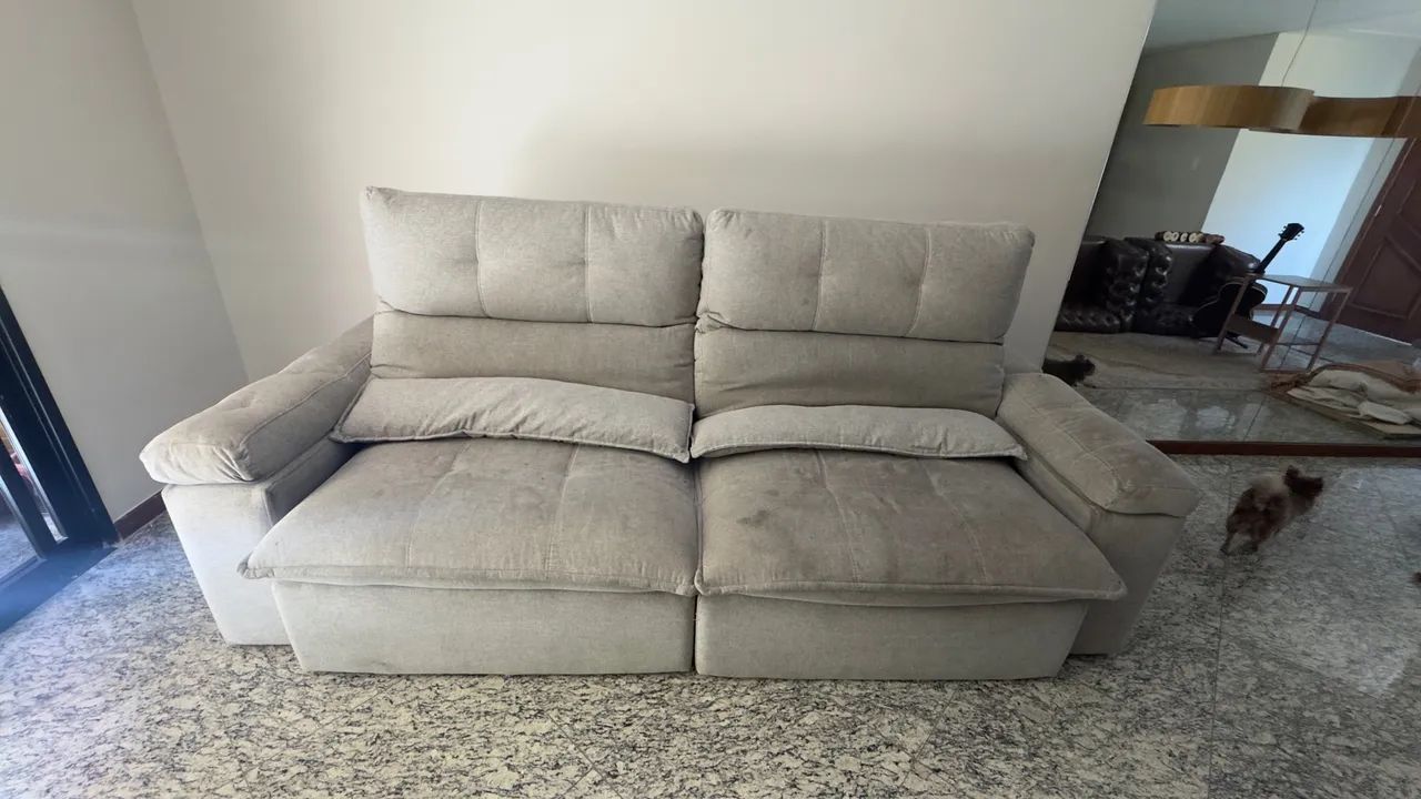 Sofá retrátil e reclinável 3 lugares - Foto 4