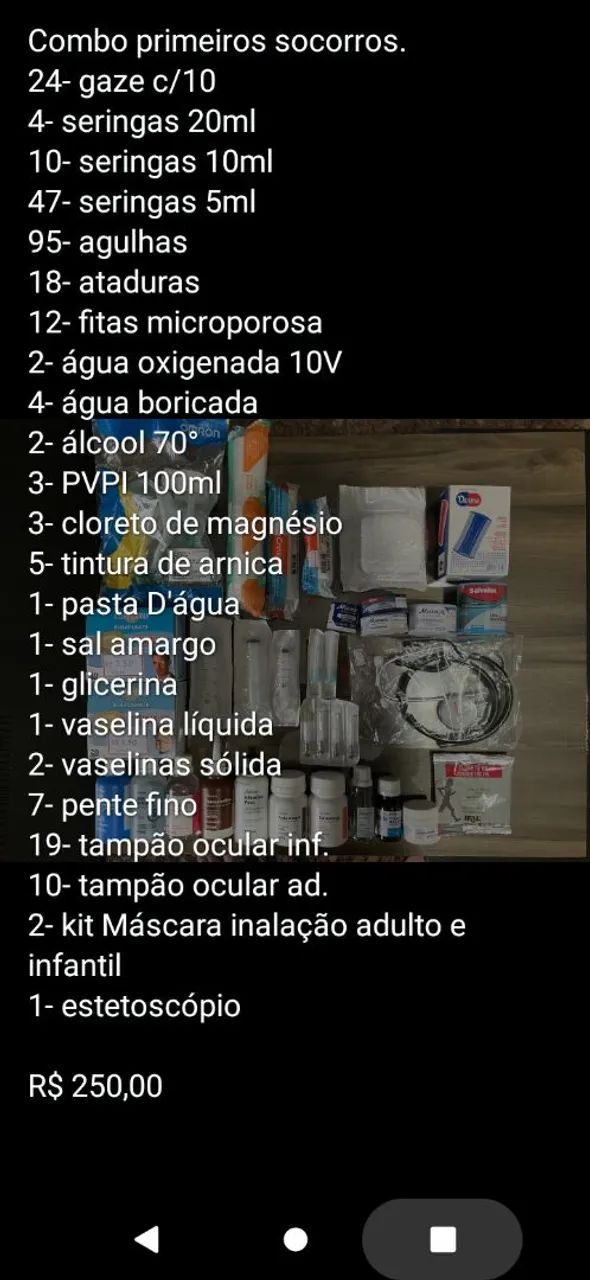 Combo primeiros socorros 