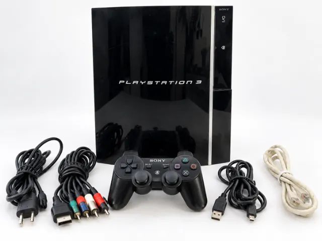 PS3 FAT Sony CECHH01 40GB + SIXAXIS Original + Cabos
