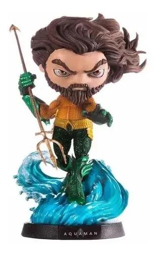 estátua aquaman dc comics minico iron studios