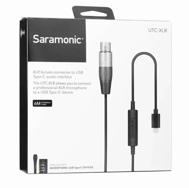 USB-C para XLR Cabo Conversor Digital Saramonic