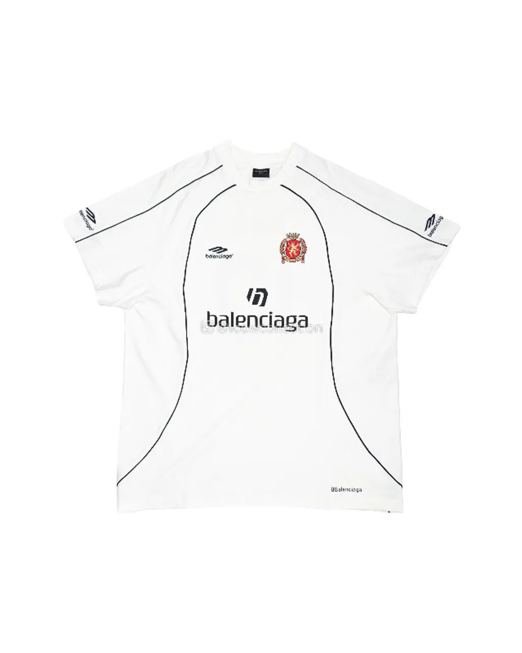 camiseta oversized balenciaga soccer "paris" em branco
