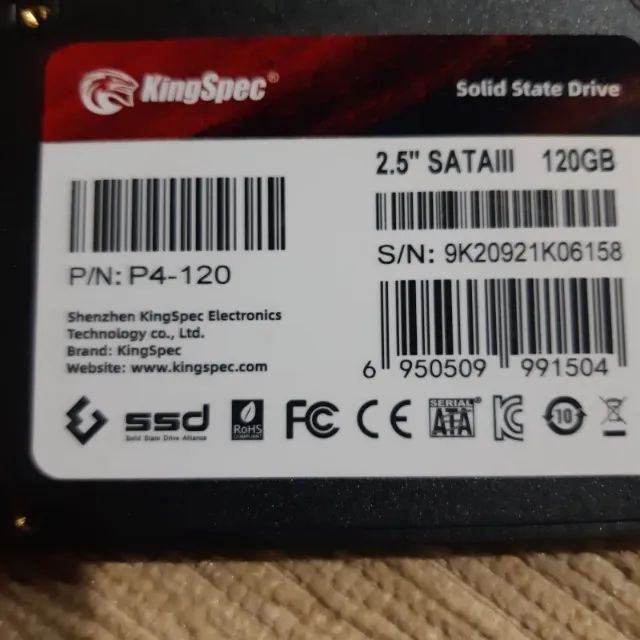SSD KingSpec de 2.5 polegadas 120GB - Foto 3