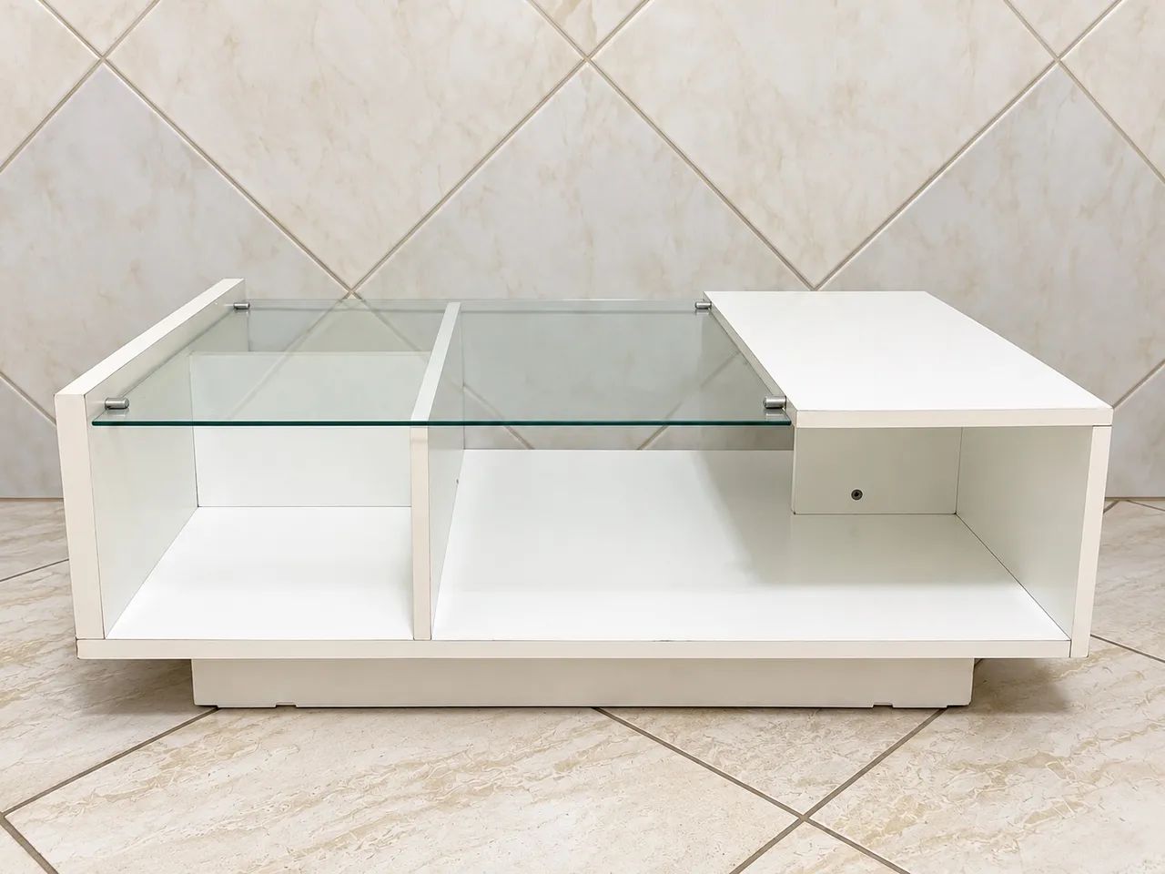 Conjunto mesa de centro + mesa lateral com tampo de vidro - Foto 2