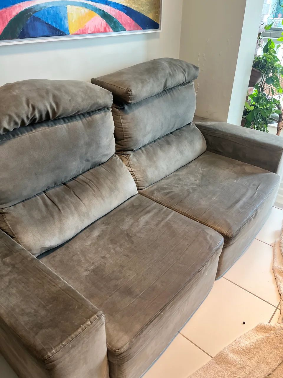 SOFÁ 3 LUGARES COM INCLINAÇÃO E COM EXTENSÃO  - Foto 3