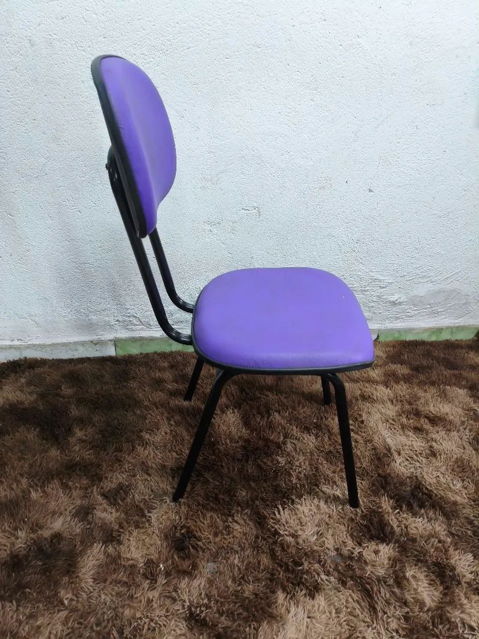 Cadeira fixa Secretaria - Roxa  - Foto 3