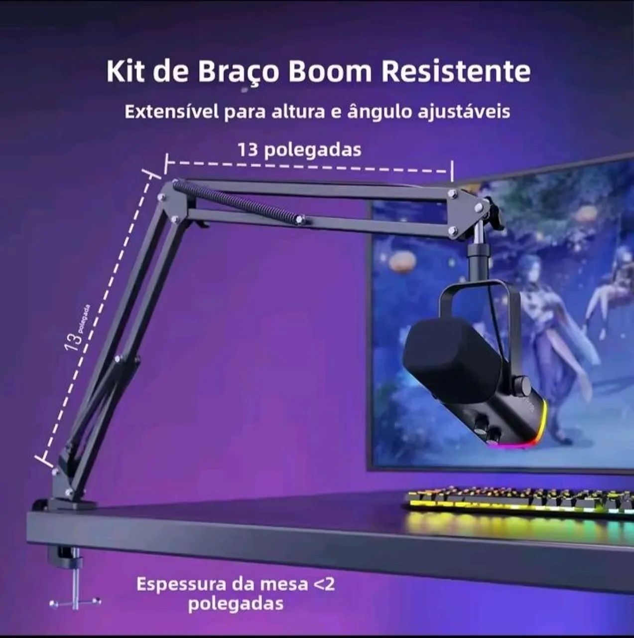 Microfone Fifine Dinâmico XRL AM8 com Braço Airticulado. - Foto 4