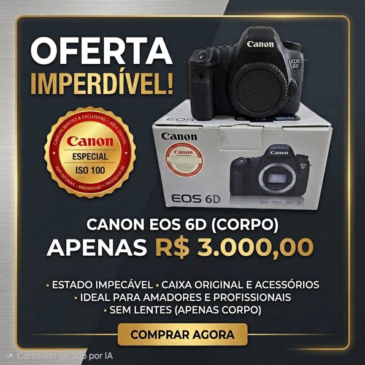 Canon 6d somente o corpo