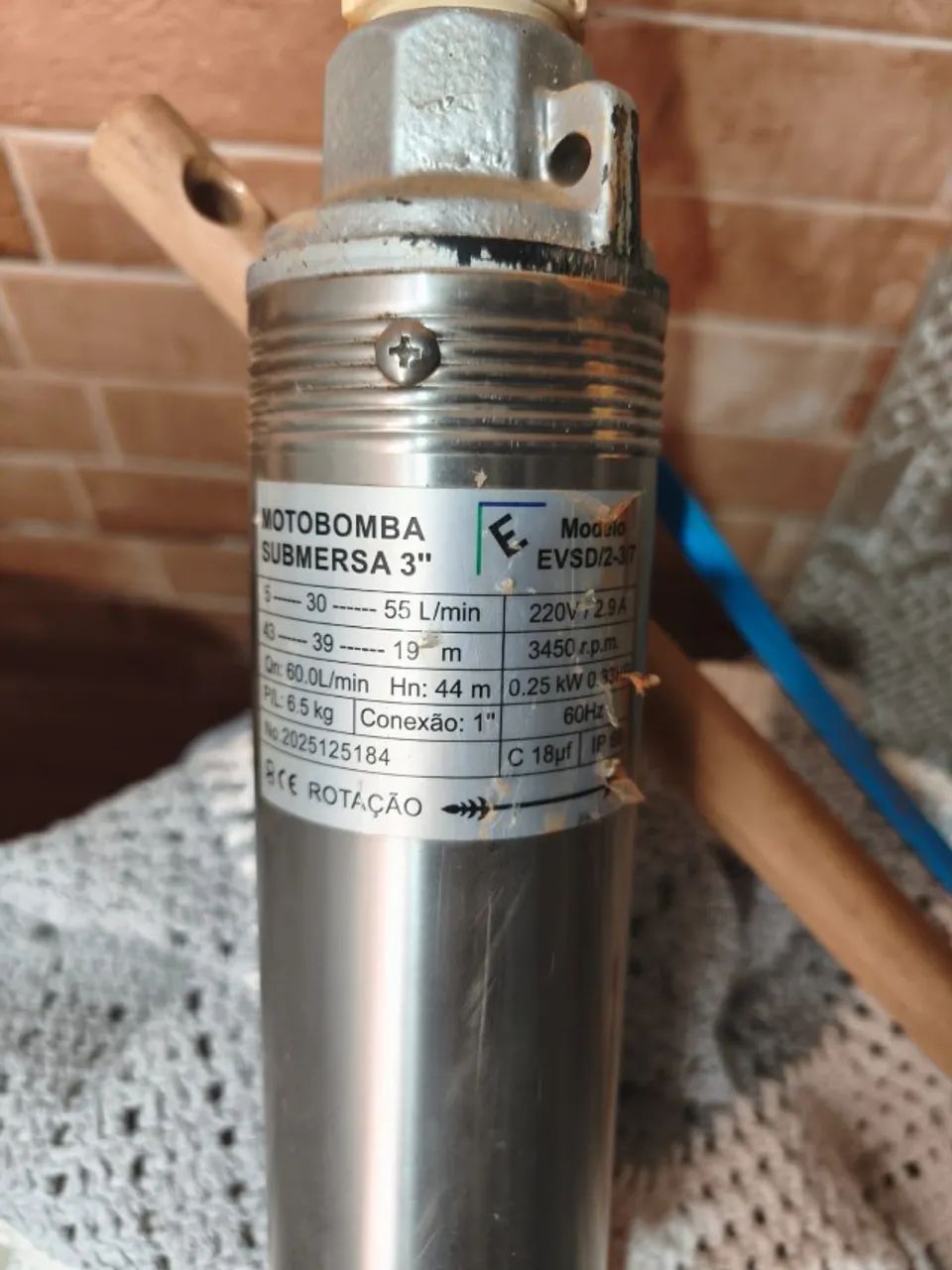  Bomba Submersa 3 Polegadas 220V - 1/3 CV - Foto 3