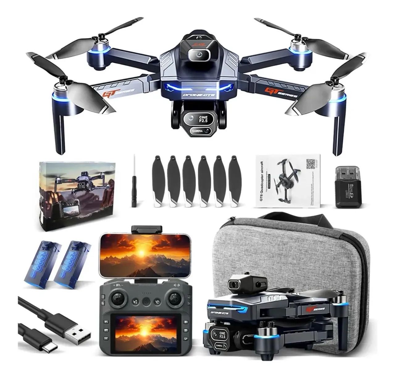 Drone GT8 com 3 baterias  - Foto 4