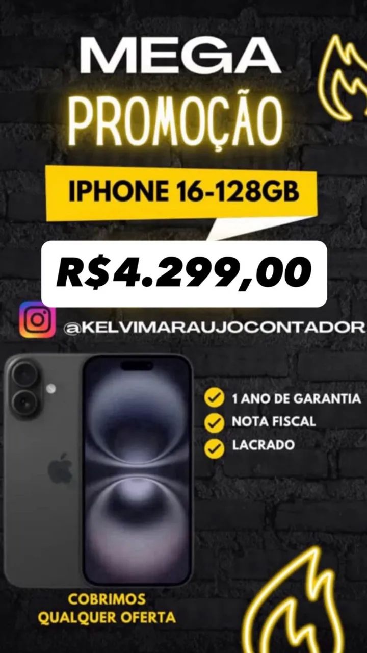 Iphone 16-128GB (Lacrado e Nota Fiscal) - Foto 3