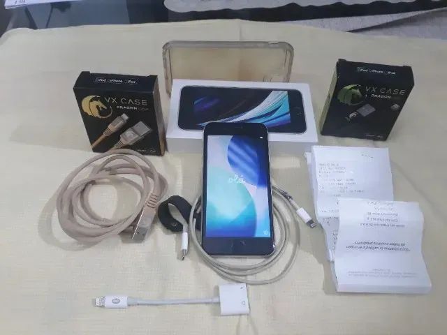 iPhone SE 2ª Geração 128GB Branco A2296-Impecável+NFiscal e 3 Cabos. - Foto 2