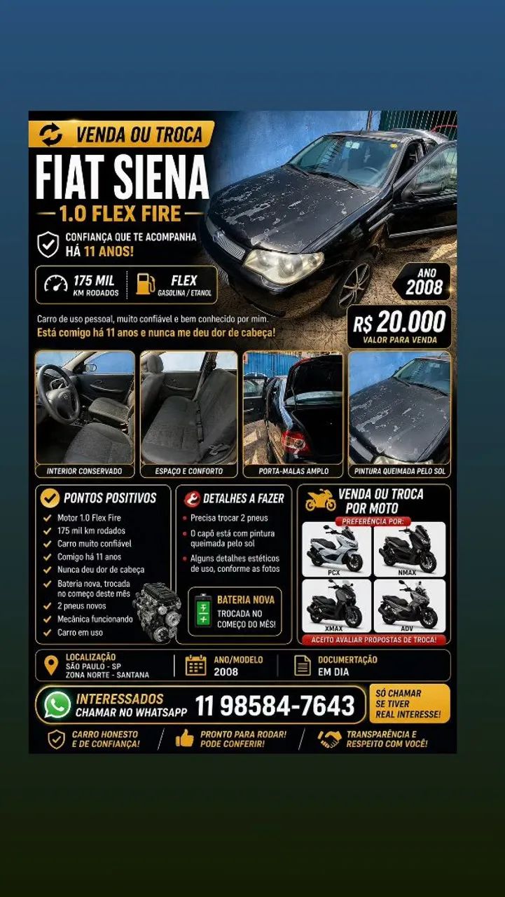 Fiat Siena Siena 1.0/ EX 1.0 mpi Fire/ Fire Flex 8v 2008
