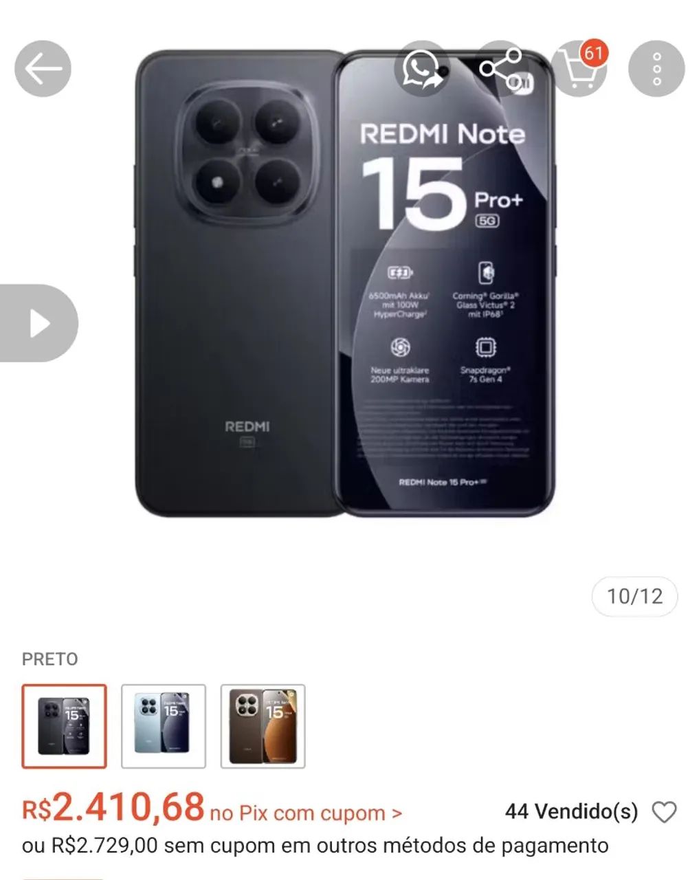 Redmi Note 15 Pro Plus 512Gb - Aceita cartão  - Foto 2