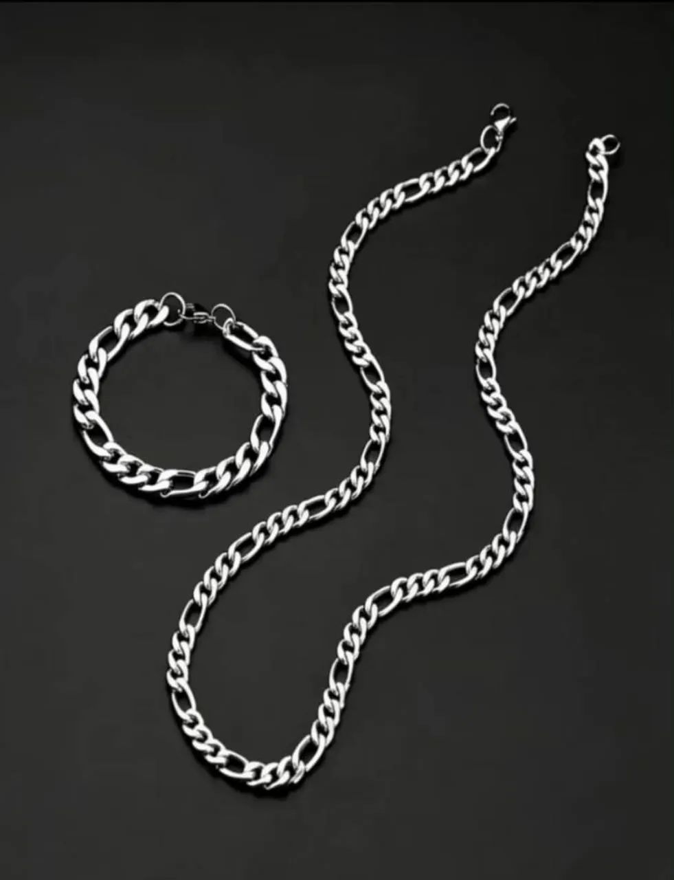 Corrente e Pulseira kit Aço 316 idêntica a prata  - Foto 2