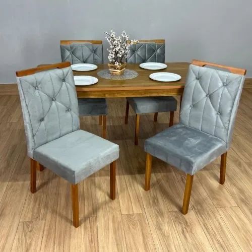 Mesa de Jantar Alegra 1.20×0.80 Com 4 Cadeiras - Foto 2