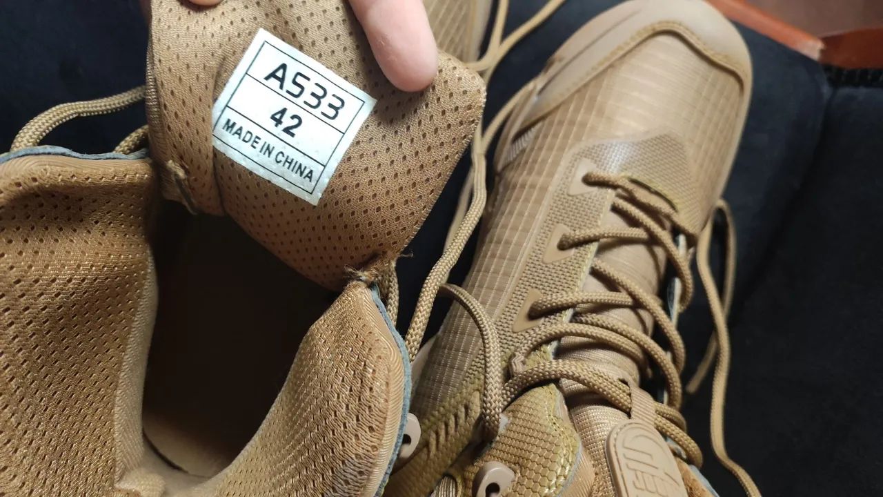 Bota tática Marrom claro Nova 42 - Foto 5