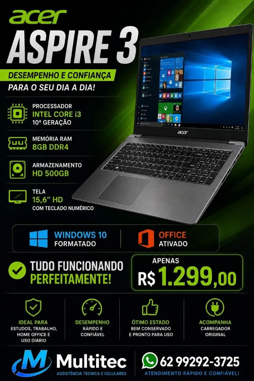 Notebook Core i3 - 10 geração - 8gb ram Ddr4 - Notebooks - Parque