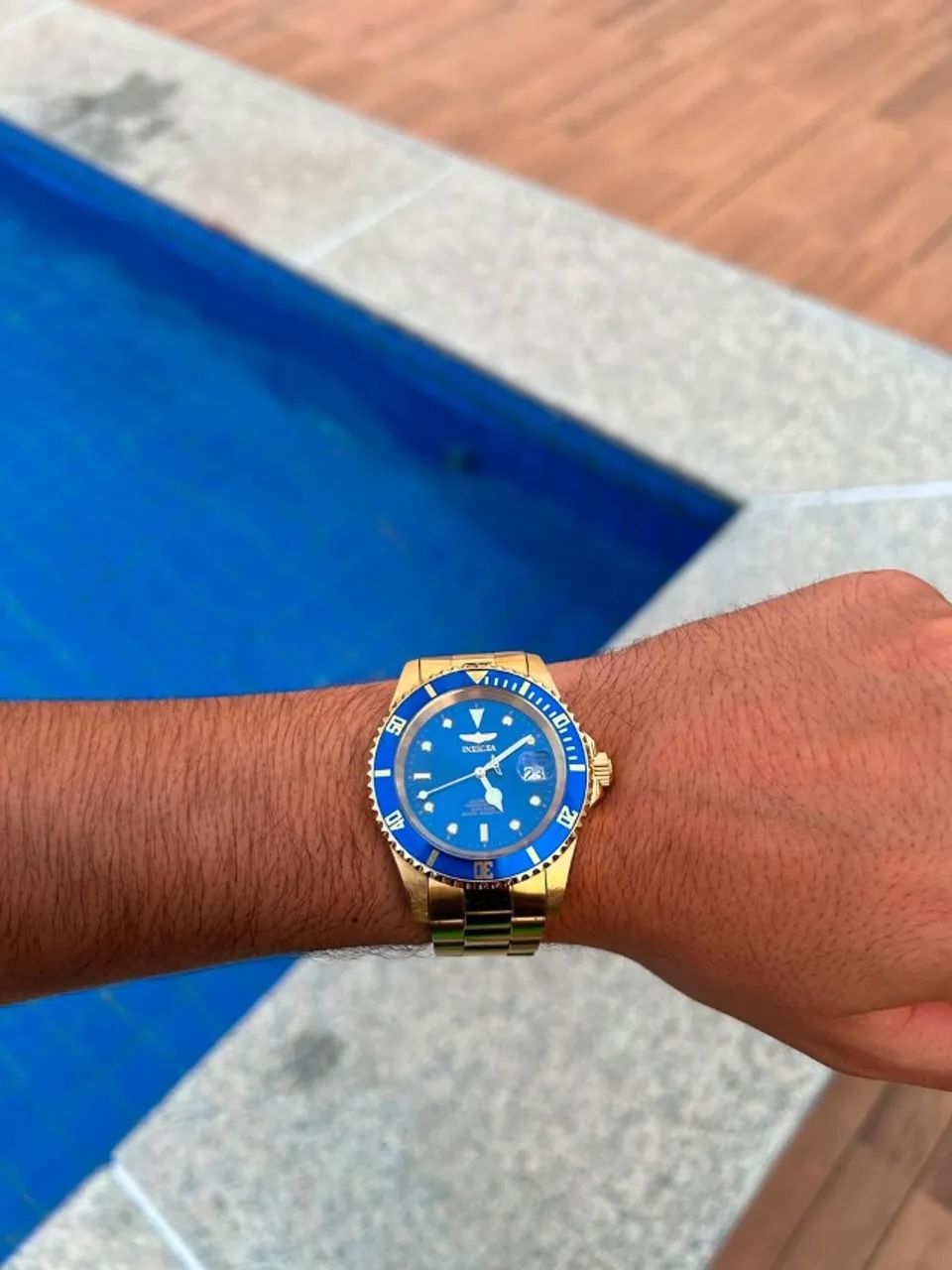 Invicta original Pro Diver Automático 8930OB dourado com mostrador e bisel azul!  - Foto 4