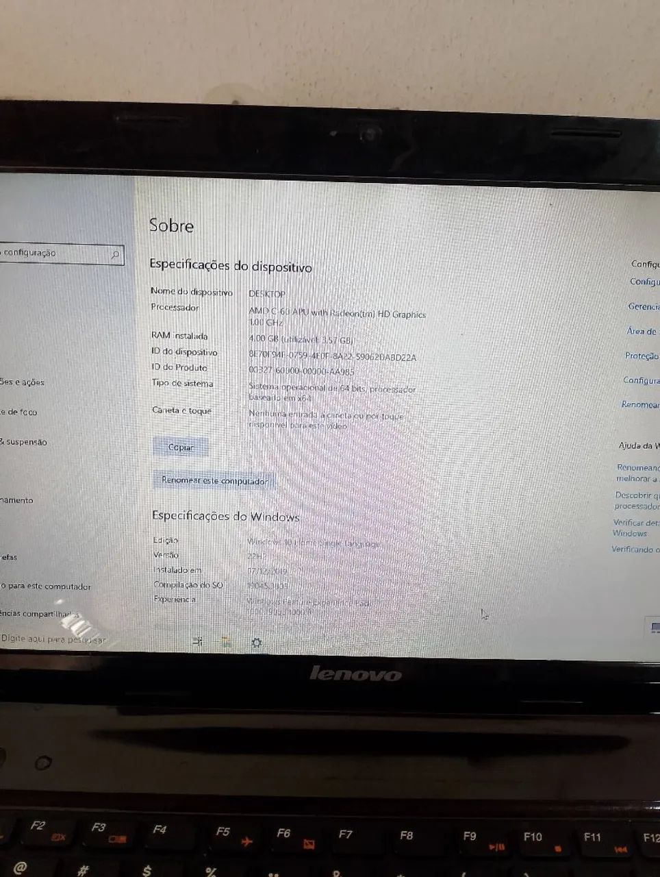 Notebook Lenovo G485